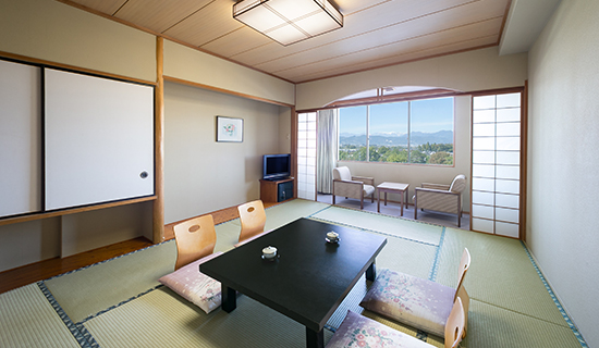 Japanese-style room mountain view